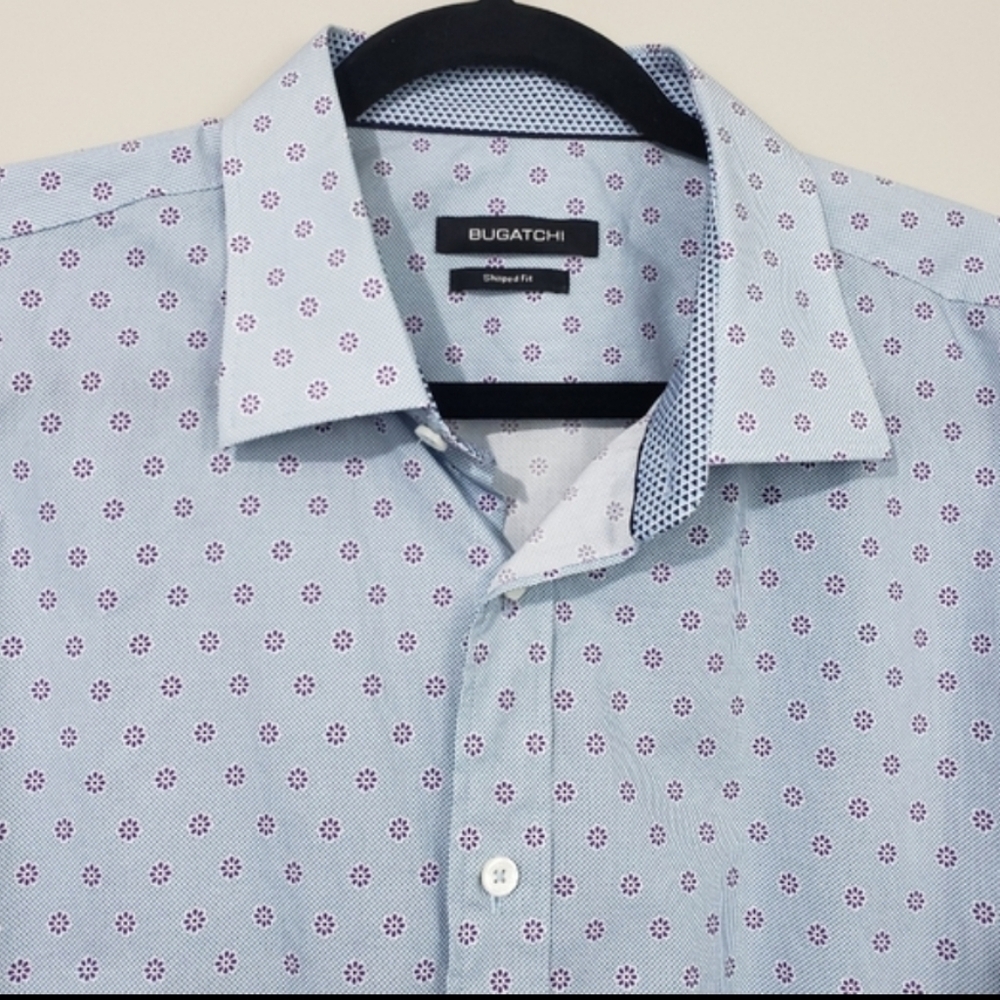 Bugatchi Men's Floral Print Long-Sleeve Shirt Size XL